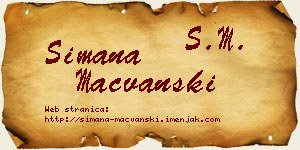 Simana Mačvanski vizit kartica